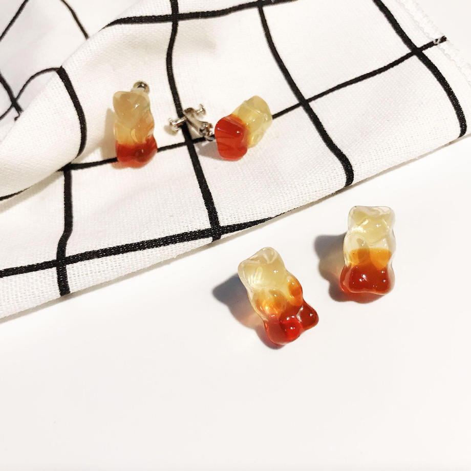 【Earrings】  グミ風 フックピアス&ピアス&イヤリング