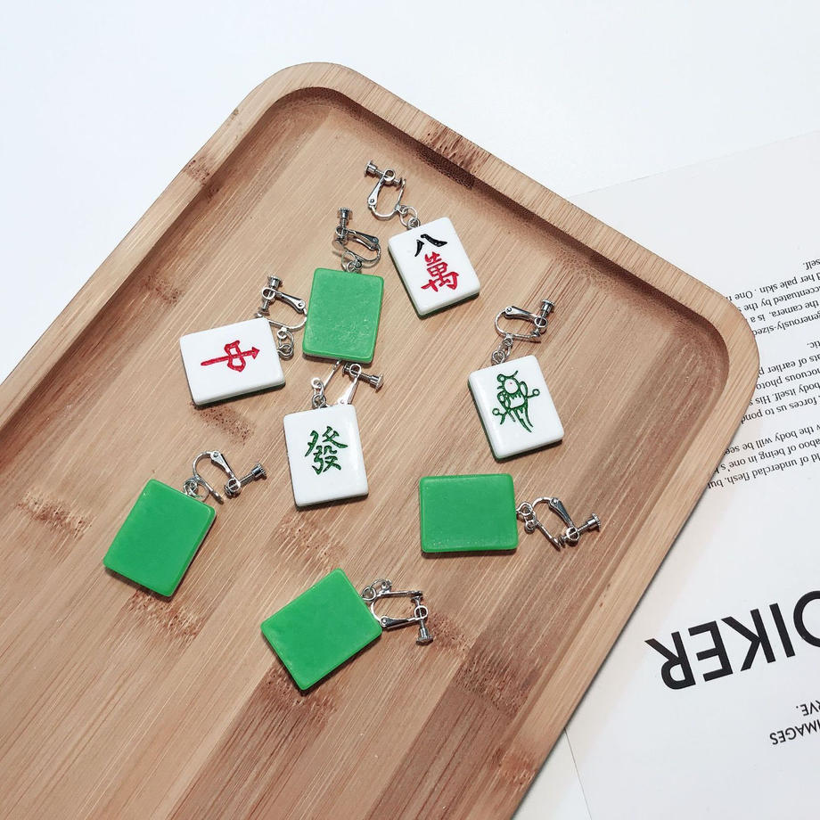 【Earrings】 麻雀牌 フックピアス&イヤリング