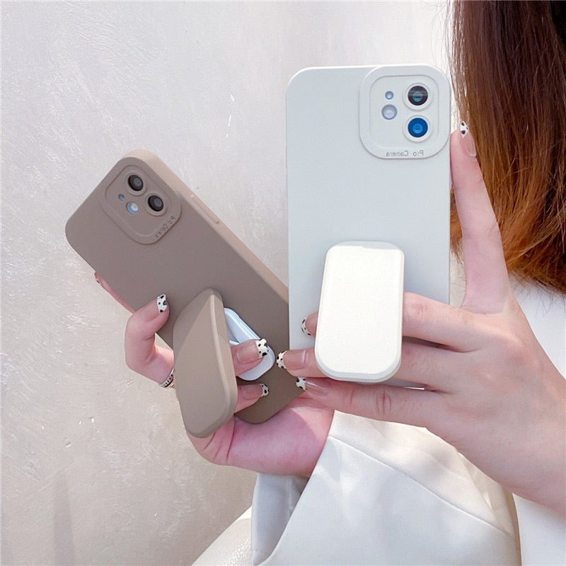 【iPhone Case】シンプルキックスタンド2色　iPhoneケース