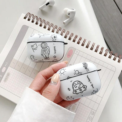 【Airpods Case】 手描き 宇宙飛行士 韓国 カワイイ AirPods /AirpodsProケース