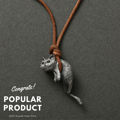 【Necklace】可愛い猫 ねこを抱きしめる 立体 ネックレス