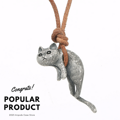 【Necklace】可愛い猫 ねこを抱きしめる 立体 ネックレス