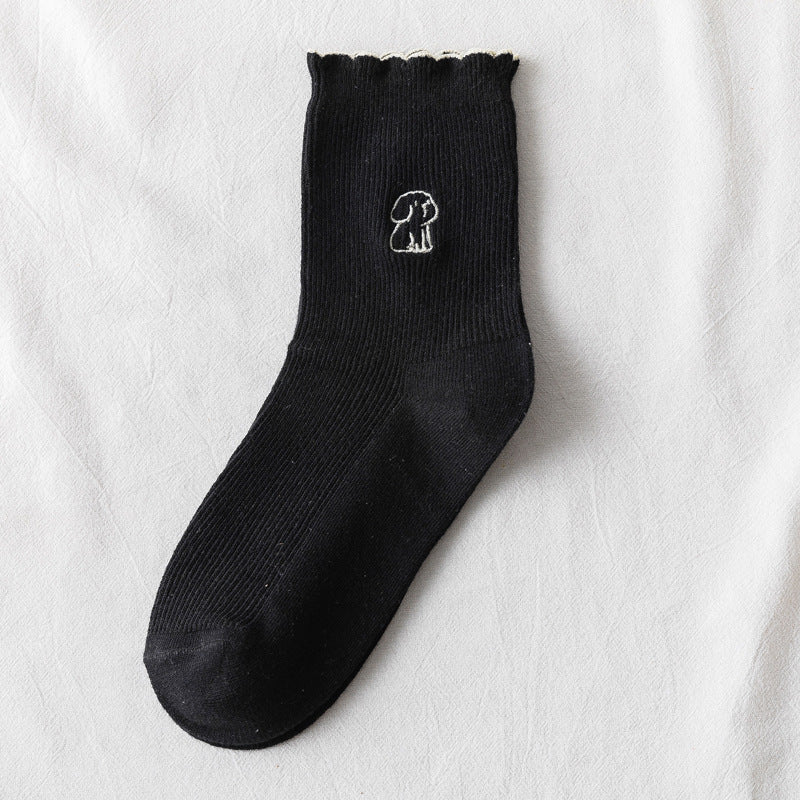 【Socks】可愛いマルチーズ柄レディースソックス