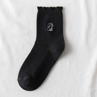 【Socks】可愛いマルチーズ柄レディースソックス