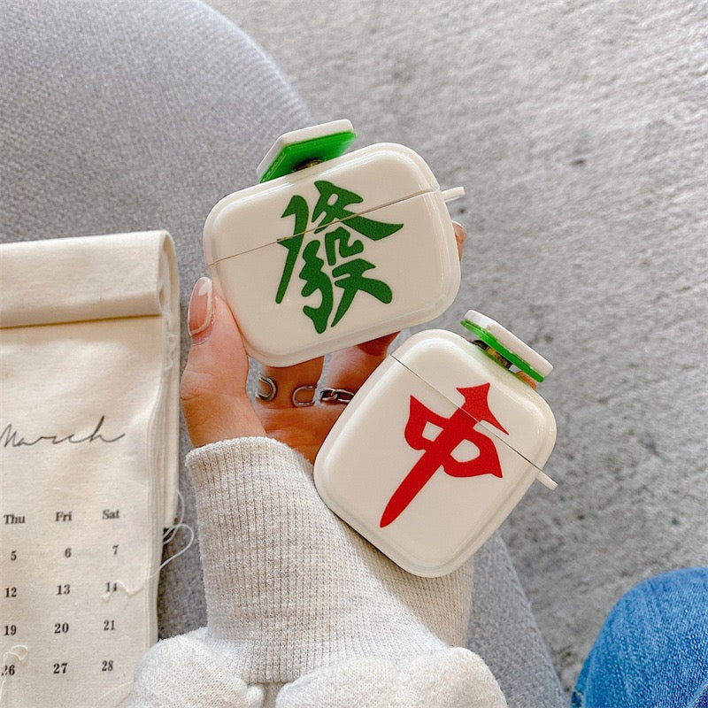 【Airpods Case】 オリジナル麻雀柄・中/発Airpods/AirPods Proケース