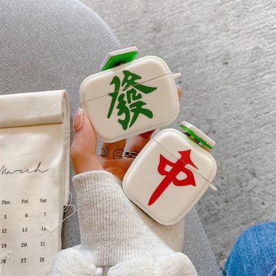 【Airpods Case】 オリジナル麻雀柄・中/発Airpods/AirPods Proケース