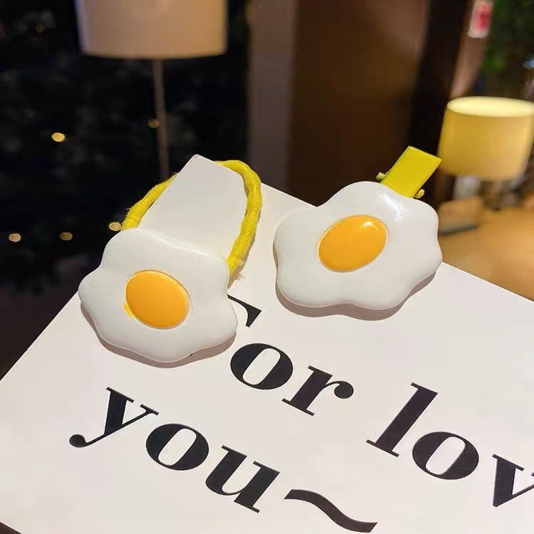 【Goods】可愛い目玉焼き シミュレ—ション ヘアピン ヘアリング ヘアアクセサリー