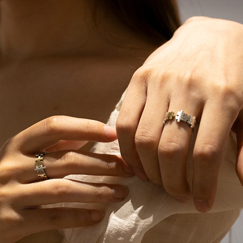 【Rings】人気パズルカップル ペアリング シルバーリング