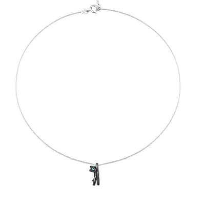 【Necklace】可愛いねこ 黒白猫ネックレス