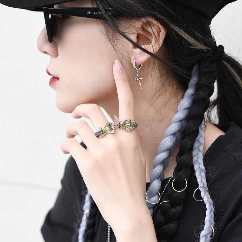 【Rings】個性ギターカップル ペアリング シルバーリング