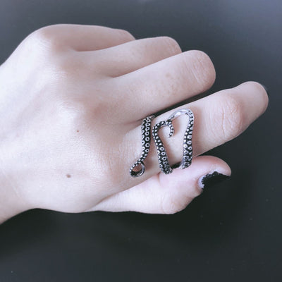【RINGS】個性タコの足カップル ペアリングシルバーリング
