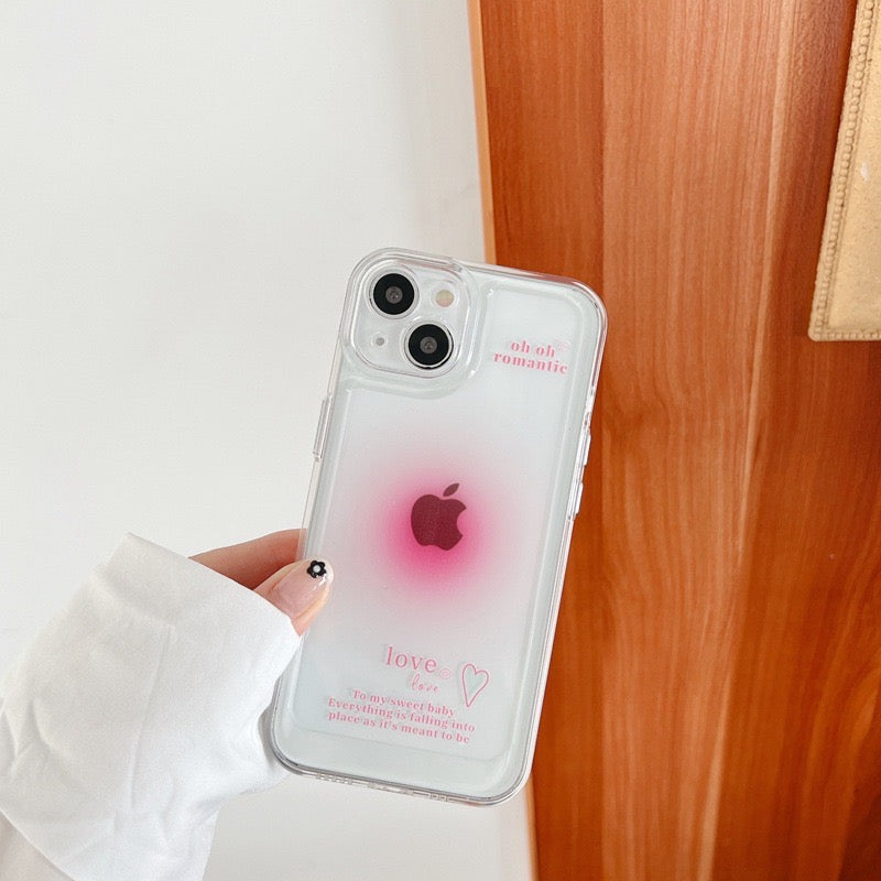 【iPhone Case】ピンク カワイイ 熊ちゃん ハート スマホグリップ スタンド 透明  IPHONEケース