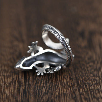 【Rings】個性 赤眼 トカゲ メンズリング シルバーリング