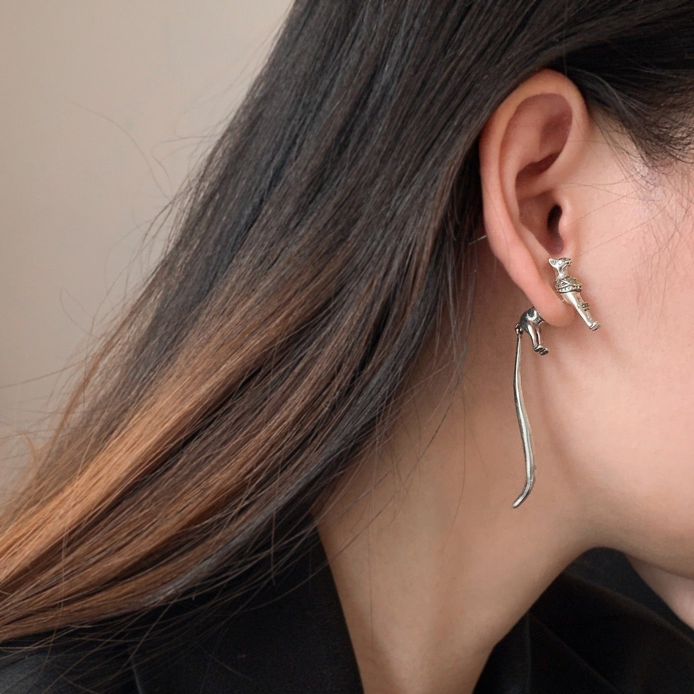 【Earrings】個性 エジプト ファラオ 猫 ピアス