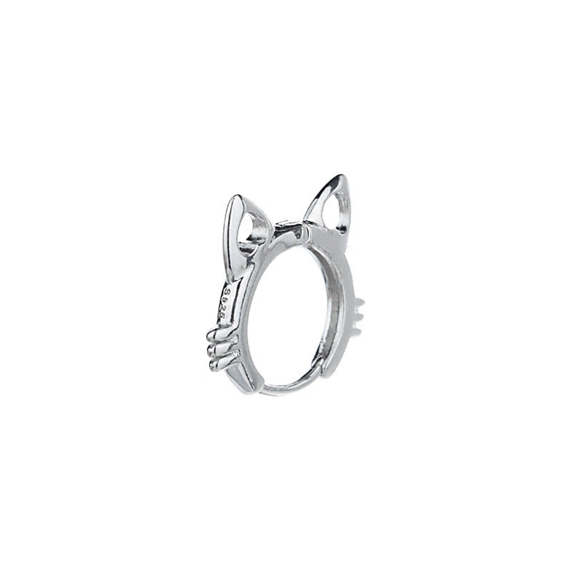 【Earrings】可愛い ねこ 猫 人気 シルバー  ピアス