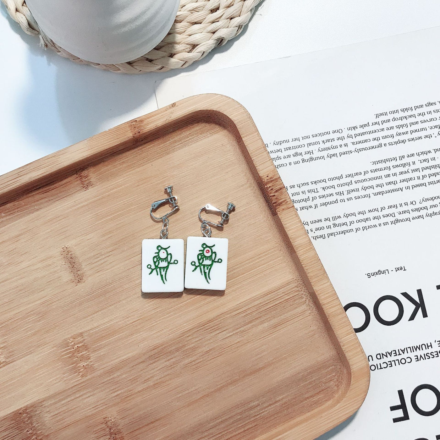 【Earrings】 麻雀牌 フックピアス&イヤリング