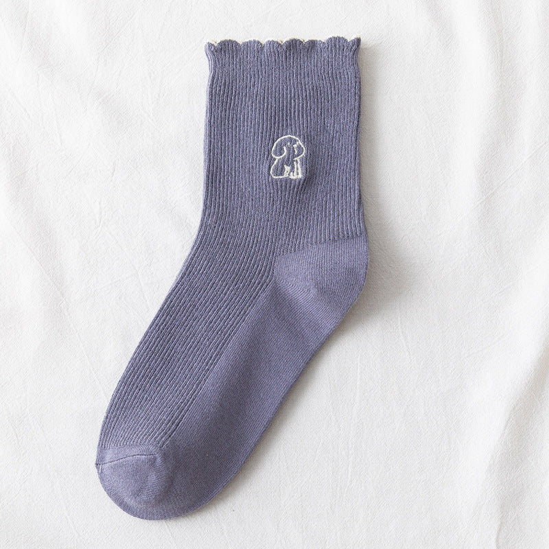 【Socks】可愛いマルチーズ柄レディースソックス