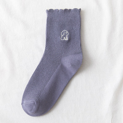 【Socks】可愛いマルチーズ柄レディースソックス