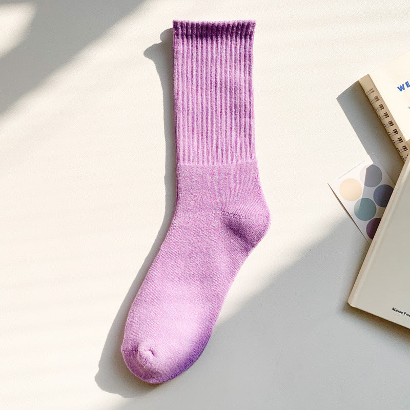 【Socks】シンプル キャンディカラーレディースソックス